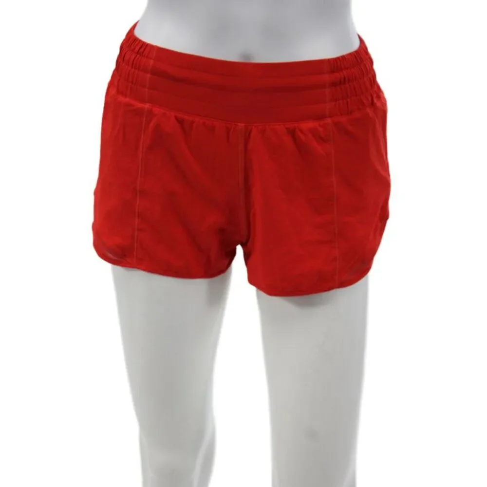 Lululemon Womens Athletic Shorts Red Drawstring Size 6